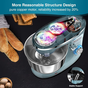 Stand Mixer 6.5 Qt 660W 6 - Speed Tilt - Head Food Dough Mixer, Kitchen Electric Mixer with Stainless Steel Bowl,Dough Hook,Whisk, Beater, Egg white separator - Wigtrends