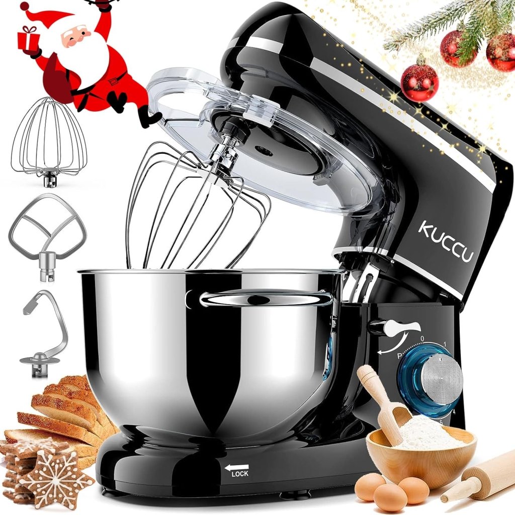 Stand Mixer 6.5 Qt 660W 6 - Speed Tilt - Head Food Dough Mixer, Kitchen Electric Mixer with Stainless Steel Bowl,Dough Hook,Whisk, Beater, Egg white separator - Wigtrends