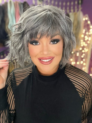 Stella Salt & Pepper Premium Luxury Synthetic/Human Hair Wig - Wigtrends