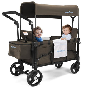 Stroller Wagon for Kids, Wagon Stroller Toddlers 2 Seaters, All - Terrain Baby Wagon Outdoor with Canopy, Parent Organizer, Adjustable Handle & Pull Bar for Infants and Toddlers, Gray - Wigtrends