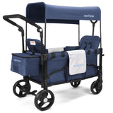 Stroller Wagon for Kids, Wagon Stroller Toddlers 2 Seaters, All - Terrain Baby Wagon Outdoor with Canopy, Parent Organizer, Adjustable Handle & Pull Bar for Infants and Toddlers, Gray - Wigtrends