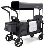 Stroller Wagon for Kids, Wagon Stroller Toddlers 2 Seaters, All - Terrain Baby Wagon Outdoor with Canopy, Parent Organizer, Adjustable Handle & Pull Bar for Infants and Toddlers, Gray - Wigtrends