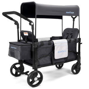 Stroller Wagon for Kids, Wagon Stroller Toddlers 2 Seaters, All - Terrain Baby Wagon Outdoor with Canopy, Parent Organizer, Adjustable Handle & Pull Bar for Infants and Toddlers, Gray - Wigtrends