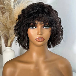 Stylish Short Cut Wave Wigs with Bangs - Wigtrends