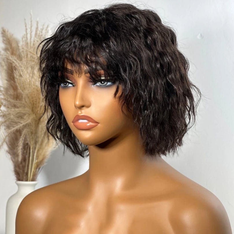 Stylish Short Cut Wave Wigs with Bangs - Wigtrends