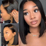 Summer Short Cut Straight Bob Human Hair - Wigtrends