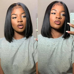 Summer Short Cut Straight Bob Human Hair - Wigtrends