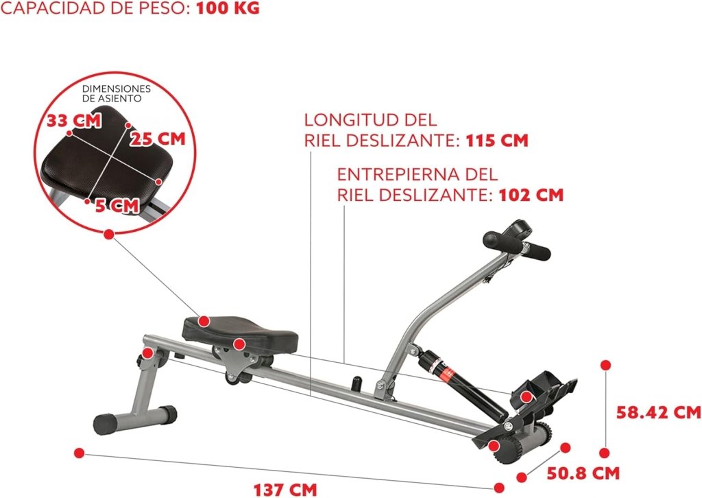 Sunny Health & Fitness Compact Adjustable Rowing Machine with 12 Levels of Resistance for Complete Body Workouts and Optional Free SunnyFit App Enhanced Connectivity - Wigtrends