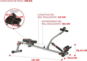Sunny Health & Fitness Compact Adjustable Rowing Machine with 12 Levels of Resistance for Complete Body Workouts and Optional Free SunnyFit App Enhanced Connectivity - Wigtrends