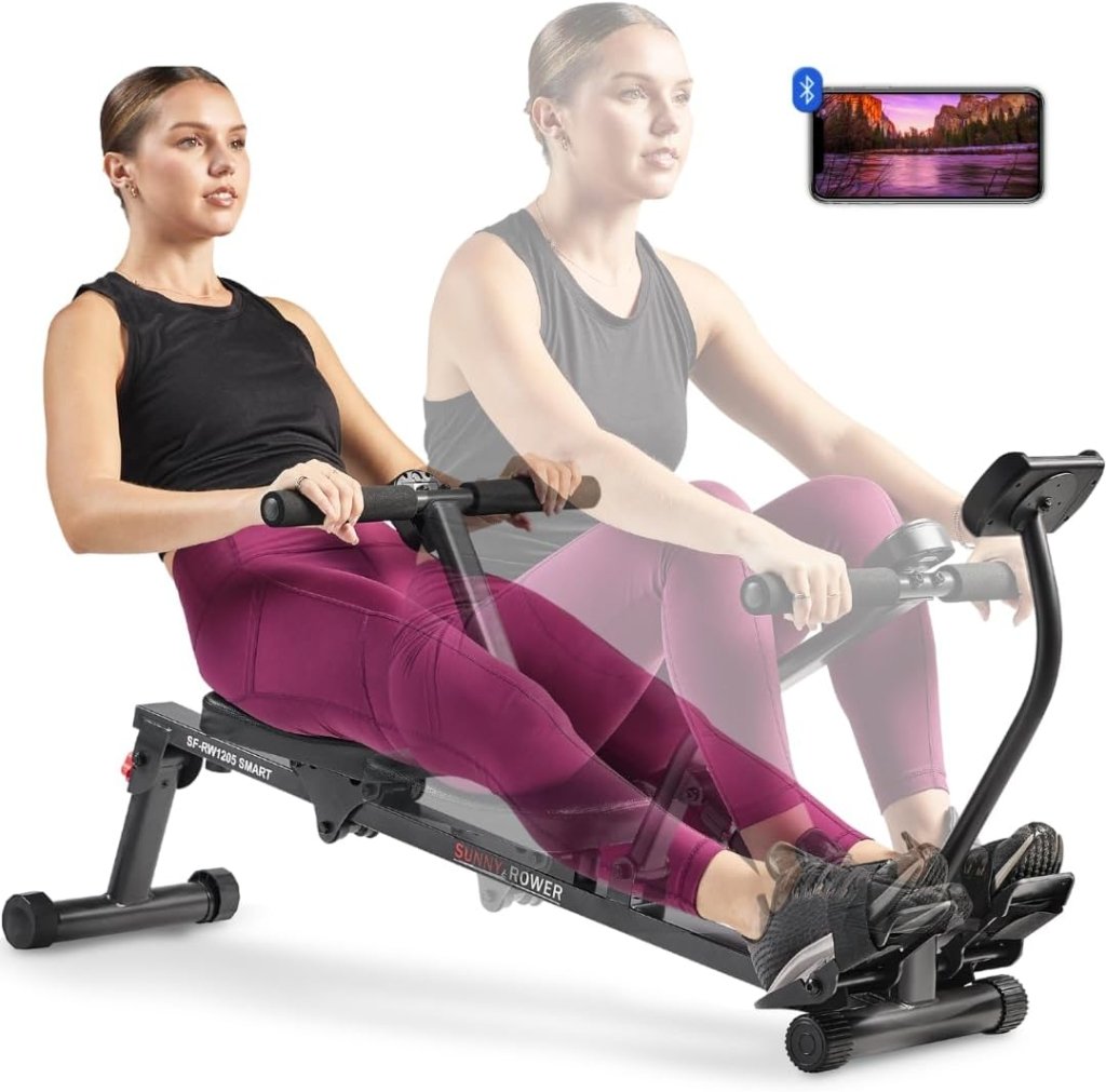Sunny Health & Fitness Compact Adjustable Rowing Machine with 12 Levels of Resistance for Complete Body Workouts and Optional Free SunnyFit App Enhanced Connectivity - Wigtrends