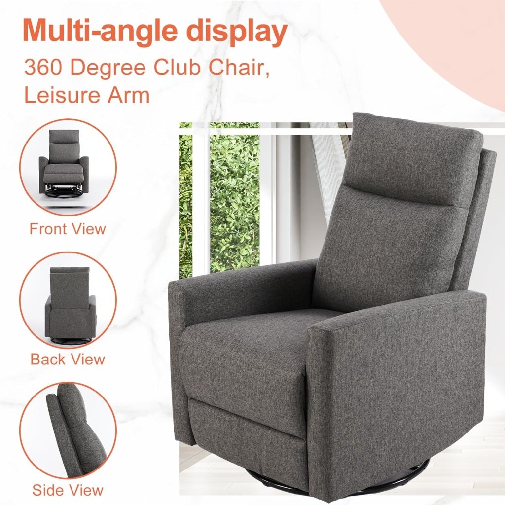 Sweetcrispy Massage Recliner Chair for Adults, Adjustable Home Theater Seating with Lumbar Support for Living Room, Modern Fabric Reclining, Light Grey - Wigtrends