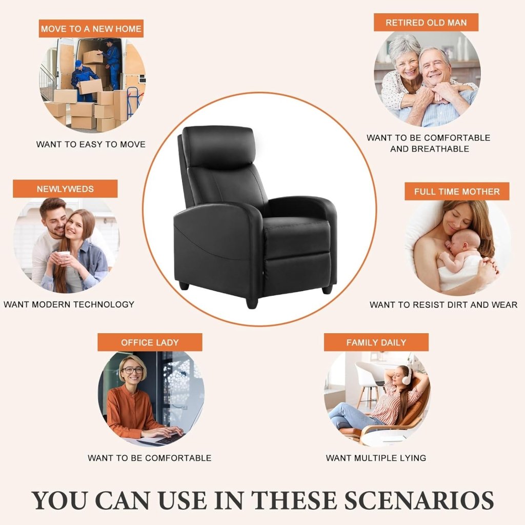 Sweetcrispy Massage Recliner Chair for Adults, Adjustable Home Theater Seating with Lumbar Support for Living Room, Modern Fabric Reclining, Light Grey - Wigtrends