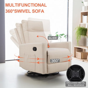 Sweetcrispy Massage Recliner Chair for Adults, Adjustable Home Theater Seating with Lumbar Support for Living Room, Modern Fabric Reclining, Light Grey - Wigtrends