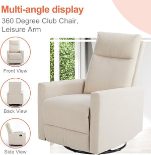 Sweetcrispy Massage Recliner Chair for Adults, Adjustable Home Theater Seating with Lumbar Support for Living Room, Modern Fabric Reclining, Light Grey - Wigtrends