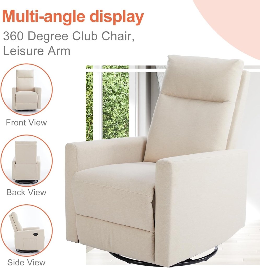 Sweetcrispy Massage Recliner Chair for Adults, Adjustable Home Theater Seating with Lumbar Support for Living Room, Modern Fabric Reclining, Light Grey - Wigtrends