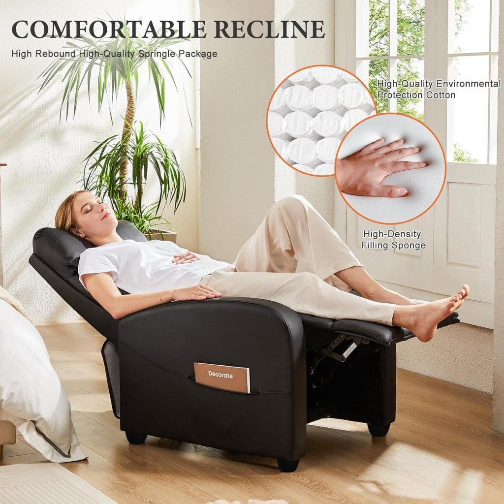 Sweetcrispy Massage Recliner Chair for Adults, Adjustable Home Theater Seating with Lumbar Support for Living Room, Modern Fabric Reclining, Light Grey - Wigtrends