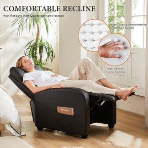 Sweetcrispy Massage Recliner Chair for Adults, Adjustable Home Theater Seating with Lumbar Support for Living Room, Modern Fabric Reclining, Light Grey - Wigtrends