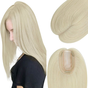 Topper Hair Pieces Virgin Human Hair Platinum Blonde Wigs Hair Piece - Wigtrends