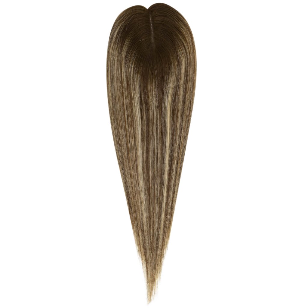 Topper Medium Base Balayage Brown Mixed Blonde Wigs Hair Piece - Wigtrends