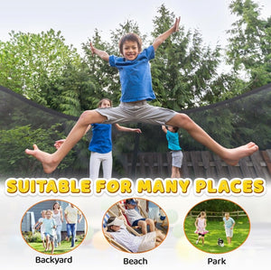 Trampoline 8FT 10FT 12FT 14FT 16FT, Recreational Trampolines with Enclosure Net and Ladder, Outdoor Anti - Rust Trampolines for Kids and Adults, ASTM Approved - Wigtrends