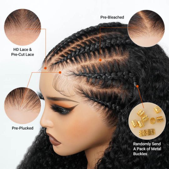 Trendy Human Braiding Hair Curly Lace Wigs - Wigtrends