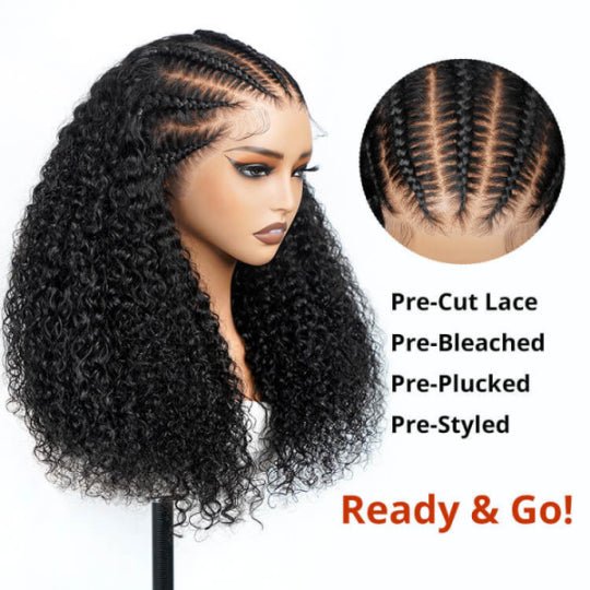 Trendy Human Braiding Hair Curly Lace Wigs - Wigtrends