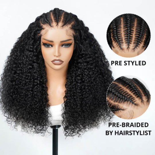 Trendy Human Braiding Hair Curly Lace Wigs - Wigtrends