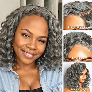 Trendy Style & Color | Salt And Pepper Loose wave 5x5 HD Lace Closure 100% Human Hair Wig - Wigtrends