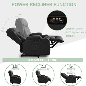 TUNYI Power Loveseat Recliner Sofa with Massage & Heat Home Theater Seating with Console Electric Recliner RV Sofa with USB/Outlet/Storage/Side Pocket/LED Light/Speaker (Brown, Loveseat) - Wigtrends