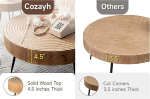 Two - Piece Modern Farmhouse Living Room Coffee Table Set, Round Nesting Tables - Wigtrends