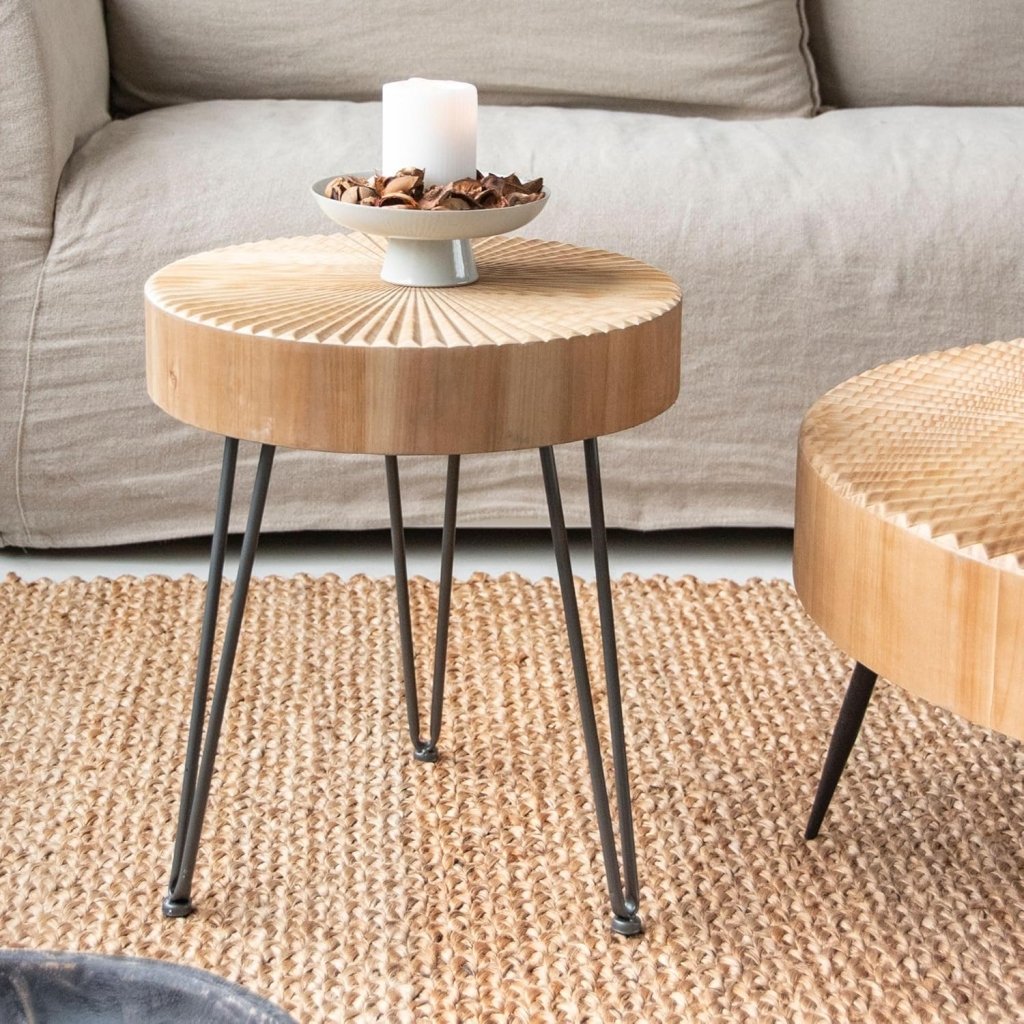 Two - Piece Modern Farmhouse Living Room Coffee Table Set, Round Nesting Tables - Wigtrends