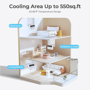 U - Shaped Window Air Conditioner, 12000BTU Window AC Unit, Cools up to 550 sq. ft., 6 Modes, Saddle Shape Window AC Unit, Full Window View, Energy Efficient - Wigtrends