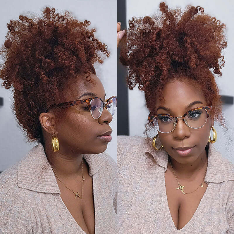 Unique Kinky Curly Glueless Human Hair Wig - Wigtrends