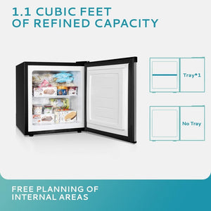 Upright freezer, 3.0Cubic Feet, Single Door Compact Mini Freezer with Reversible Door Small freezer for Home/Dorms/Apartment/Office - Wigtrends