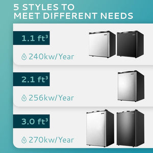 Upright freezer, 3.0Cubic Feet, Single Door Compact Mini Freezer with Reversible Door Small freezer for Home/Dorms/Apartment/Office - Wigtrends