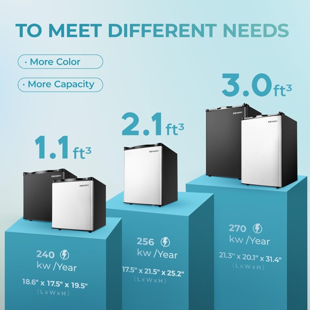 Upright freezer, 3.0Cubic Feet, Single Door Compact Mini Freezer with Reversible Door Small freezer for Home/Dorms/Apartment/Office - Wigtrends
