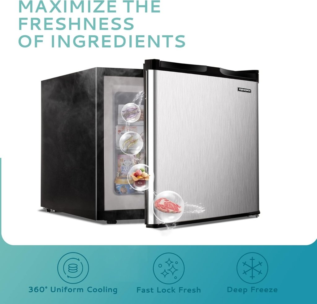 Upright freezer, 3.0Cubic Feet, Single Door Compact Mini Freezer with Reversible Door Small freezer for Home/Dorms/Apartment/Office - Wigtrends