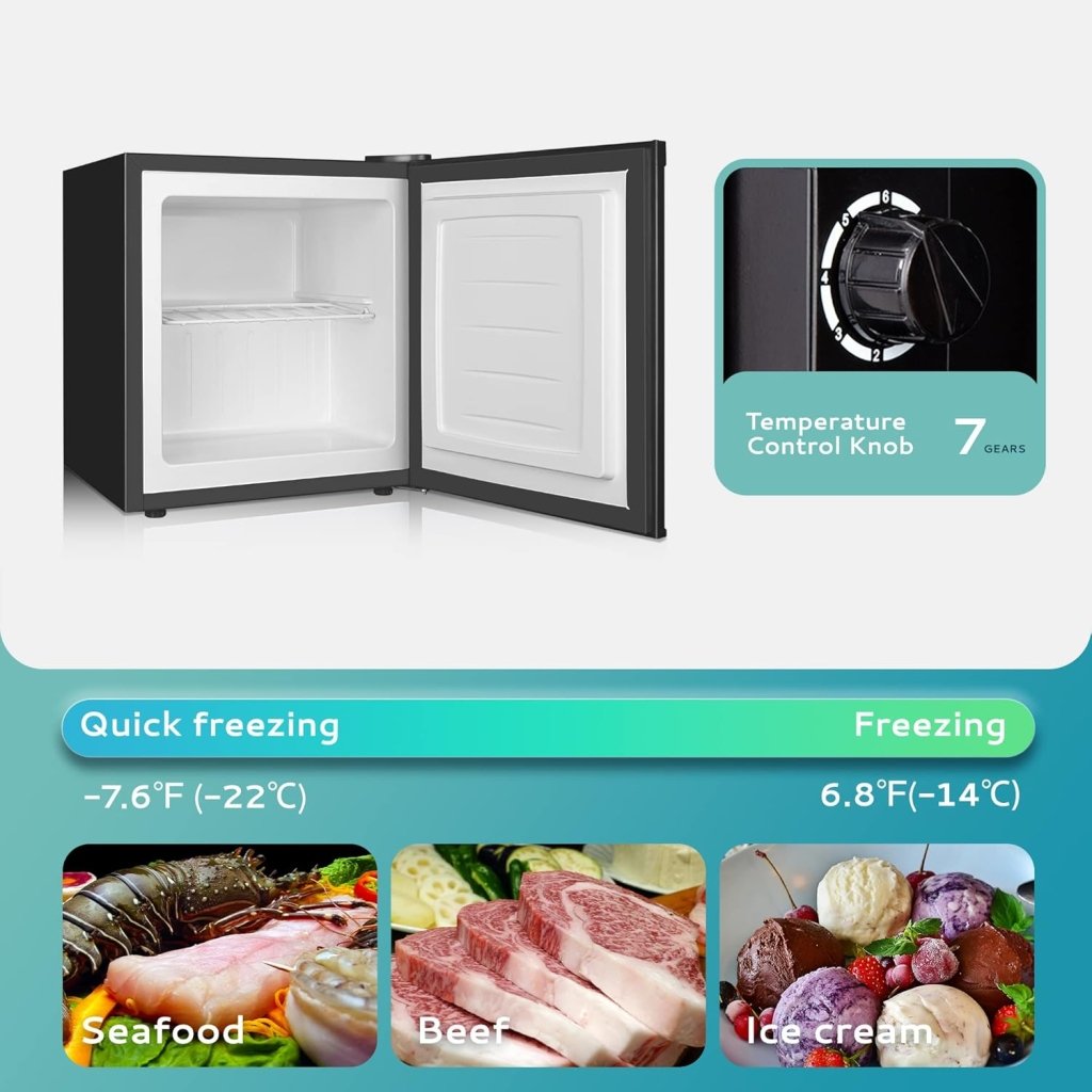 Upright freezer, 3.0Cubic Feet, Single Door Compact Mini Freezer with Reversible Door Small freezer for Home/Dorms/Apartment/Office - Wigtrends