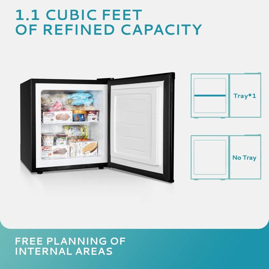 Upright freezer, 3.0Cubic Feet, Single Door Compact Mini Freezer with Reversible Door Small freezer for Home/Dorms/Apartment/Office - Wigtrends