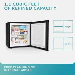 Upright freezer, 3.0Cubic Feet, Single Door Compact Mini Freezer with Reversible Door Small freezer for Home/Dorms/Apartment/Office - Wigtrends