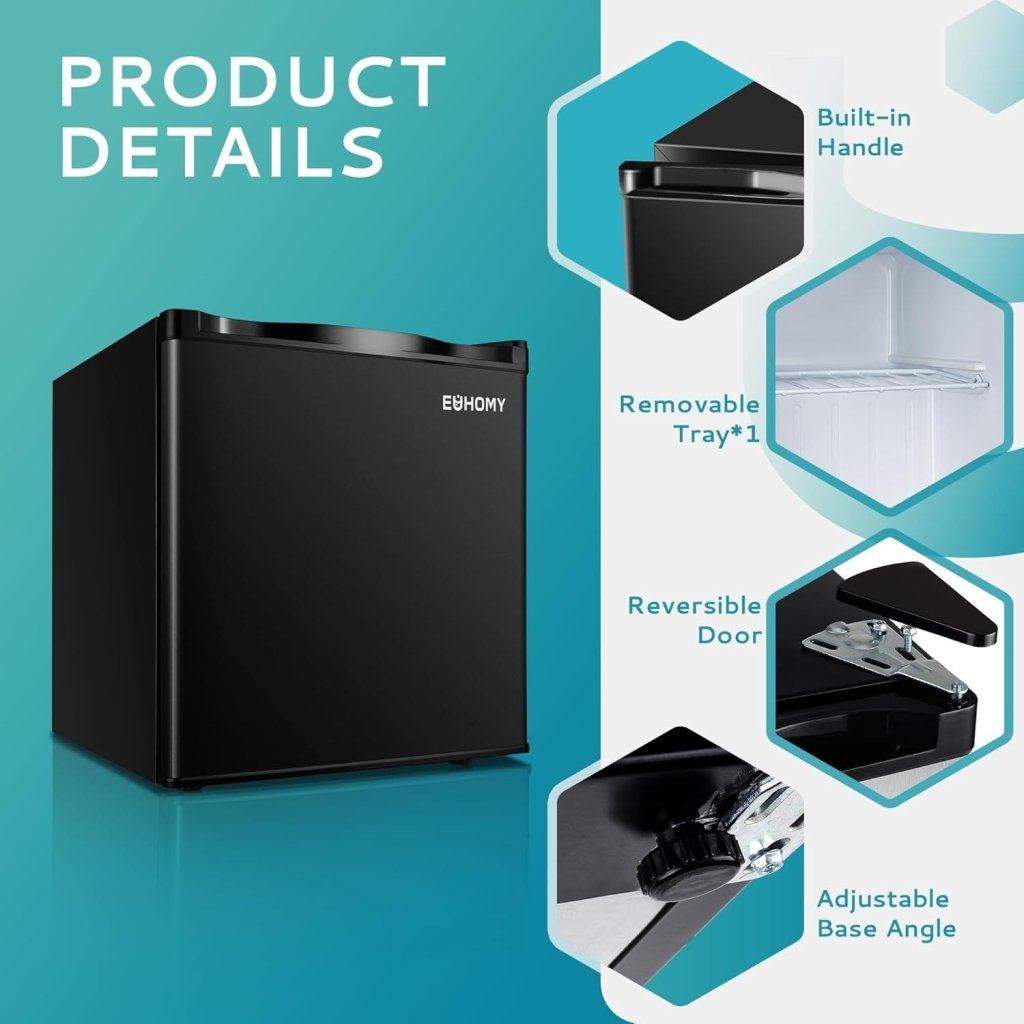 Upright freezer, 3.0Cubic Feet, Single Door Compact Mini Freezer with Reversible Door Small freezer for Home/Dorms/Apartment/Office - Wigtrends