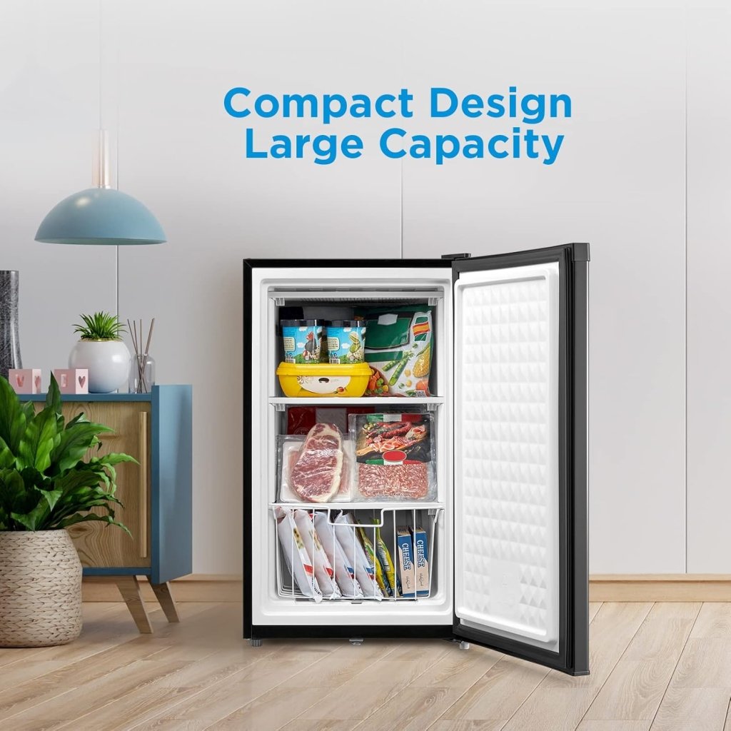 Upright Freezer Large Black 3.0 Cubic Feet - Wigtrends