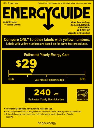 Upright Freezer Large Black 3.0 Cubic Feet - Wigtrends
