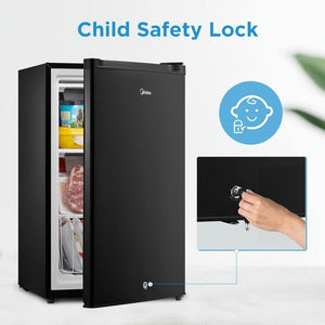 Upright Freezer Large Black 3.0 Cubic Feet - Wigtrends