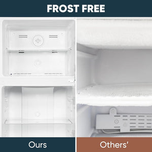 Upstreman 7.7 Cu.Ft. Refrigerator with Freezer, Double Door, Adjustable Thermostat, Large Capacity, Reversible Door Swing, Refrigerator for Apartment, Office, Dorm, Stainless (BD75) - Wigtrends