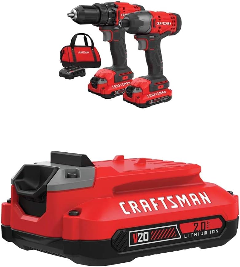 V20 MAX Cordless Drill and Impact Driver, Power Tool Combo Kit with 2 Batteries and Charger (CMCK200C2AM) - Wigtrends