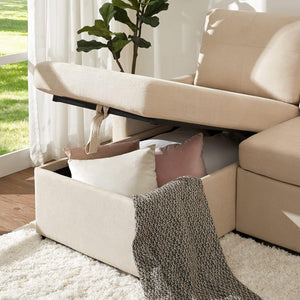 VanAcc Sofa Bed, Sleeper Sofa with Storage Chaise - 2 in 1 Pull Out Couch Living Room, Comfy Sleeper Couch - Wigtrends