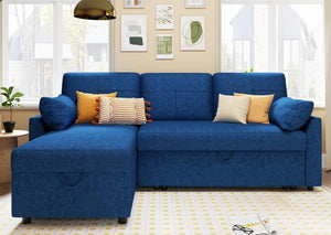VanAcc Sofa Bed, Sleeper Sofa with Storage Chaise - 2 in 1 Pull Out Couch Living Room, Comfy Sleeper Couch - Wigtrends