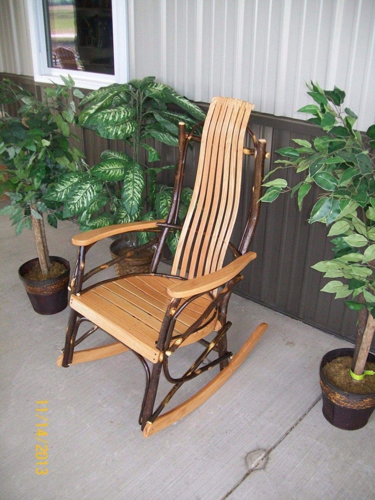 Walnut Rocking Chair For Outdoor Patio, Loggia - Wigtrends