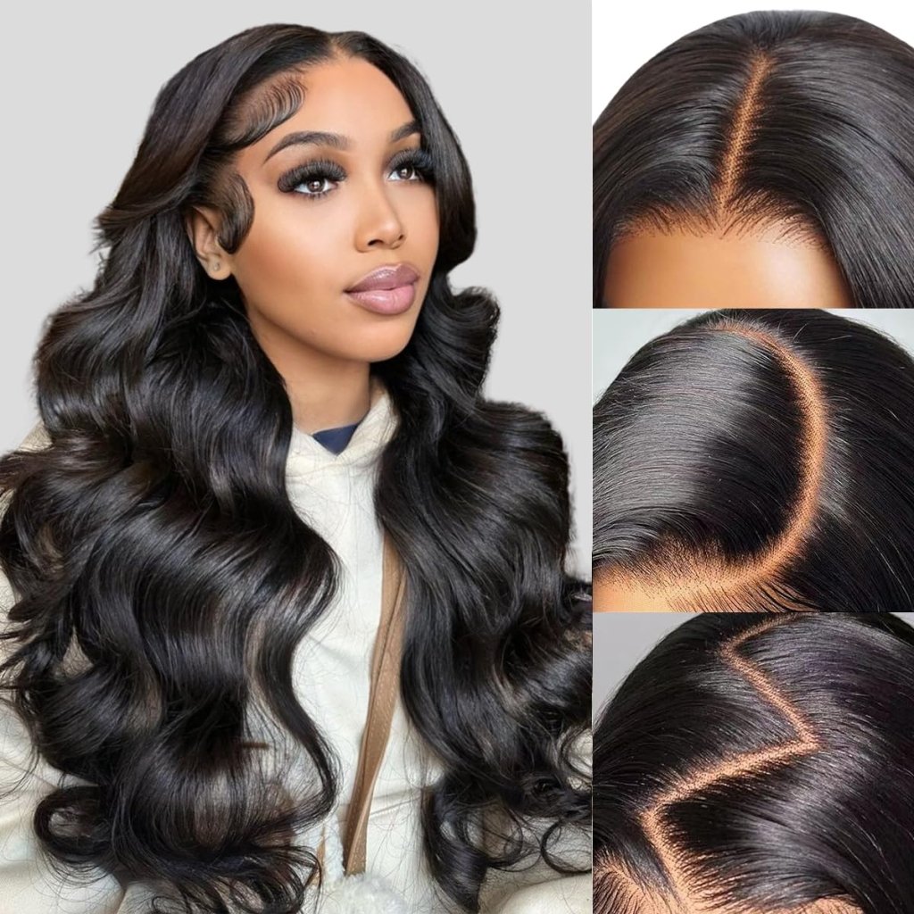 Wave Pre - Cut Glueless 6x5 Lace Front Wig C - part Pre - bleached Knots Beginner - Friendly Human Hair wigs - Wigtrends